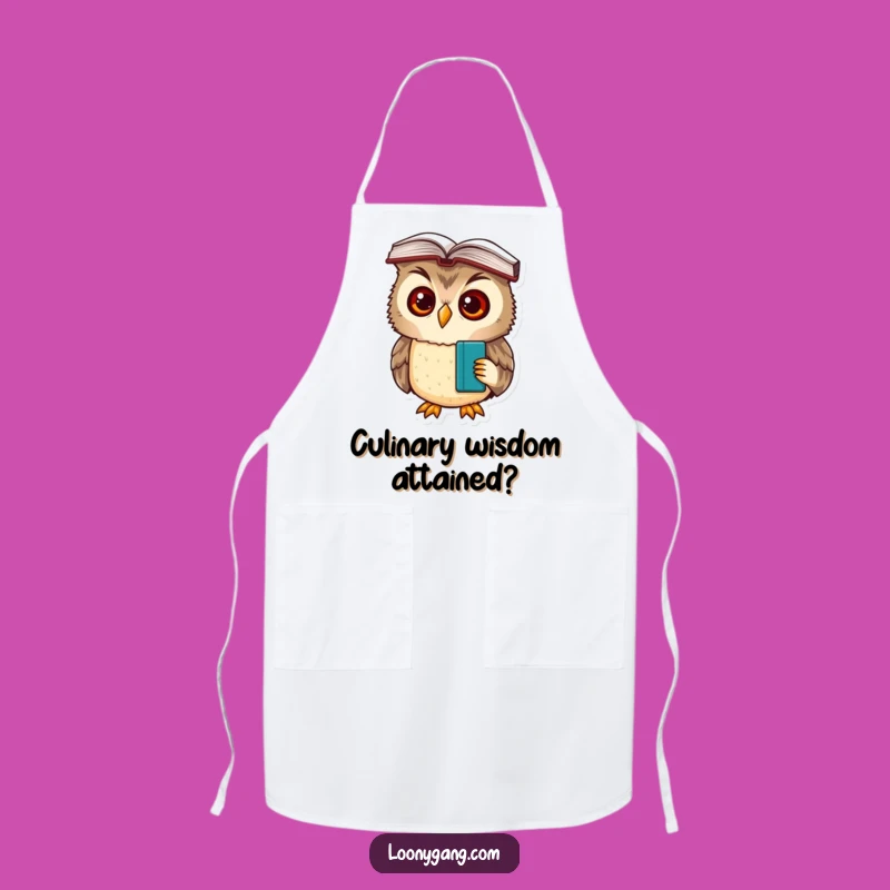 Funny Owl Cub Book Head Apron - Bewildered Scholar Kitchen Gear