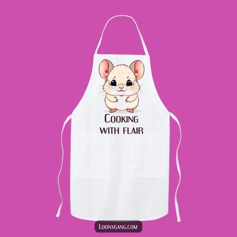 Funny Chinchilla Apron: Funny Face Kitchen Apron, Foodie Gift