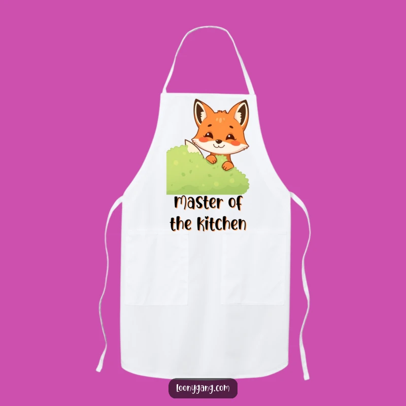 Funny Fox Apron: Kitchen Mischievous Grin Bush Protector