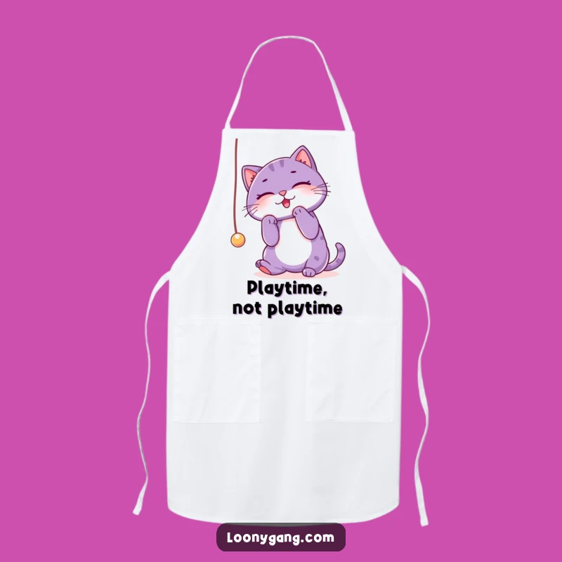 Funny Purple Cat Apron: Playful Kitchen Fun, Chef’s Hilarious Gift