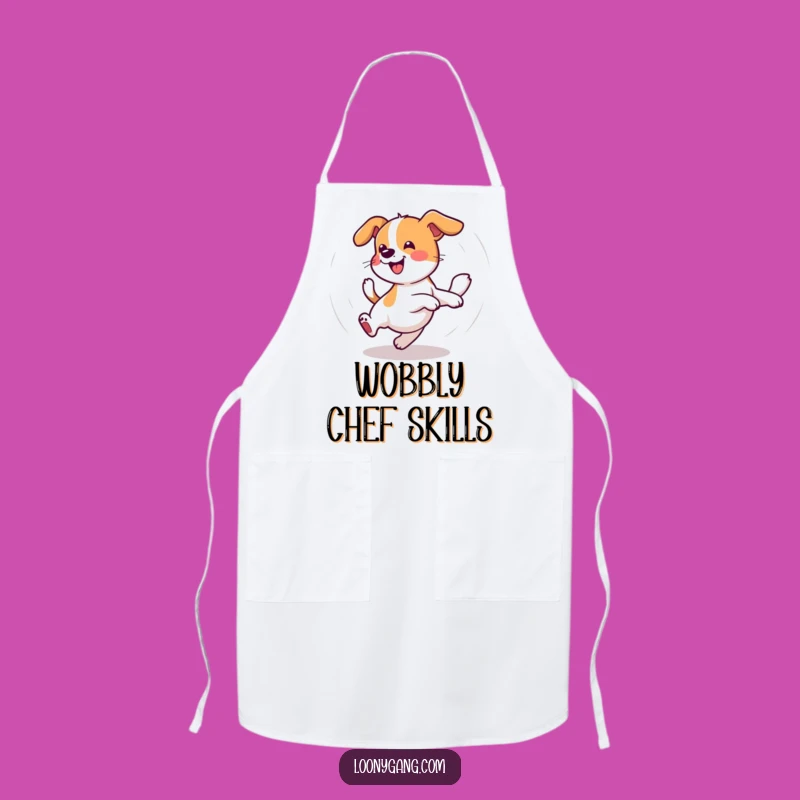 Funny Wobbly Dog Apron: Kitchen Dizzy Tail Chaser Protector