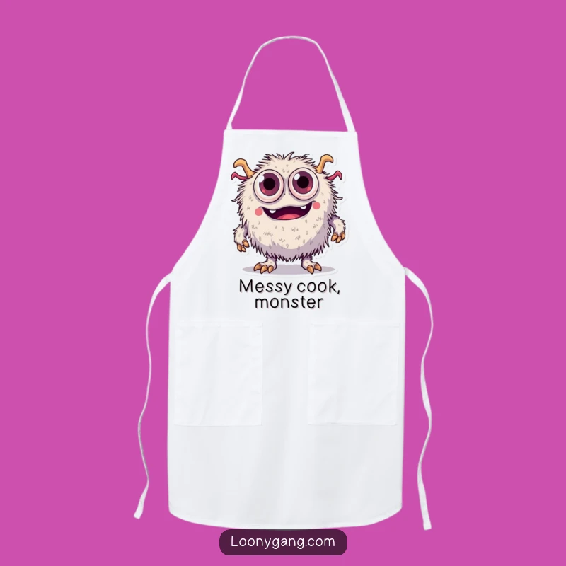 Funny Fuzzy Monster Apron: Tripping Eyes - Cook with Chaos!