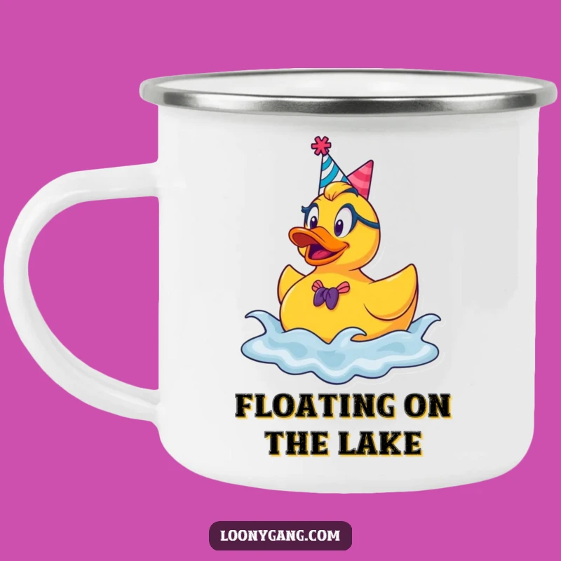 Funny Rubber Ducky Party Camping Mug: Enjoy Festive Sips Outdoors with this Hilarious Companion