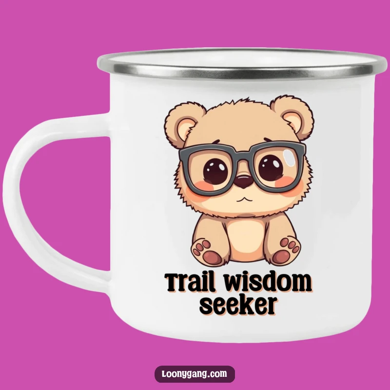 Funny Bear Cub Glasses Camping Mug: Adventure-Ready Silly Drinkware