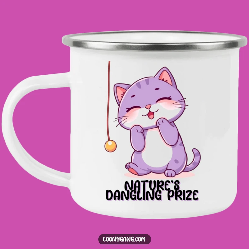 Funny Purple Cat Camping Mug: Playful Adventures, Outdoor Humor Gift