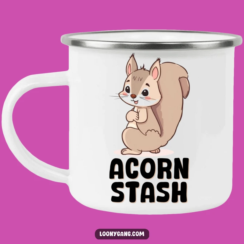 Funny Squirrel Hiding Acorn Camping Mug - Nutty Outdoor Cup Gift