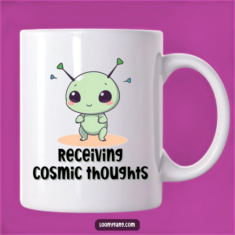 Funny Alien Antennae Mug: Wacky UFO Creature Spinning, Perfect Funny Sci-Fi Gift