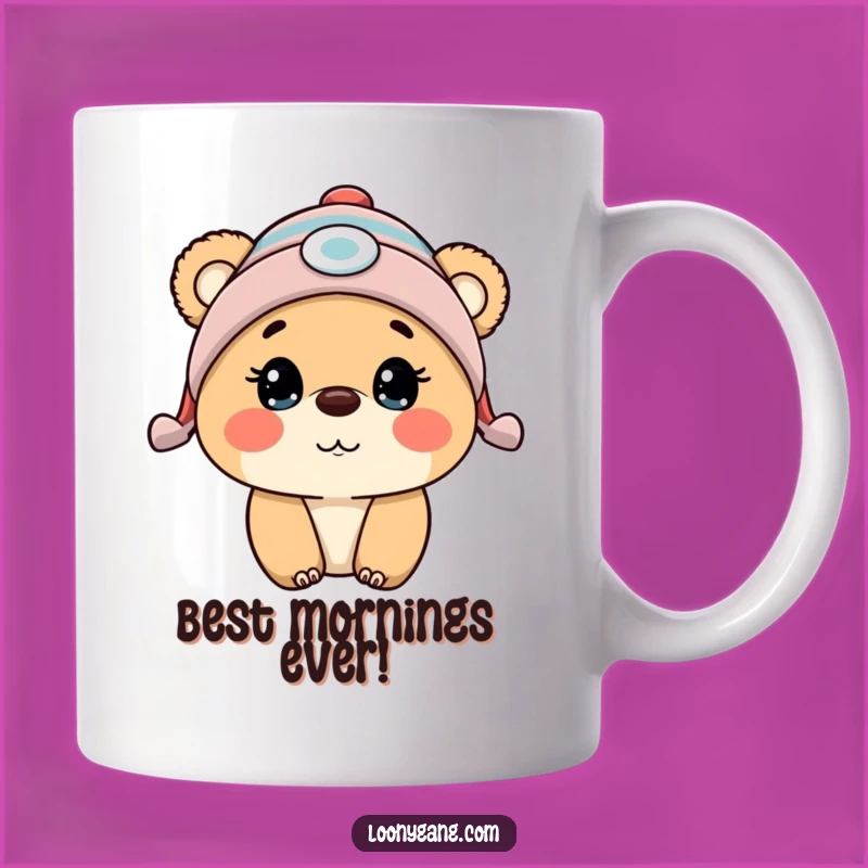 Funny Surprised Bear Cub Propeller Beanie Mug A Hilarious Gift for Bear Lovers