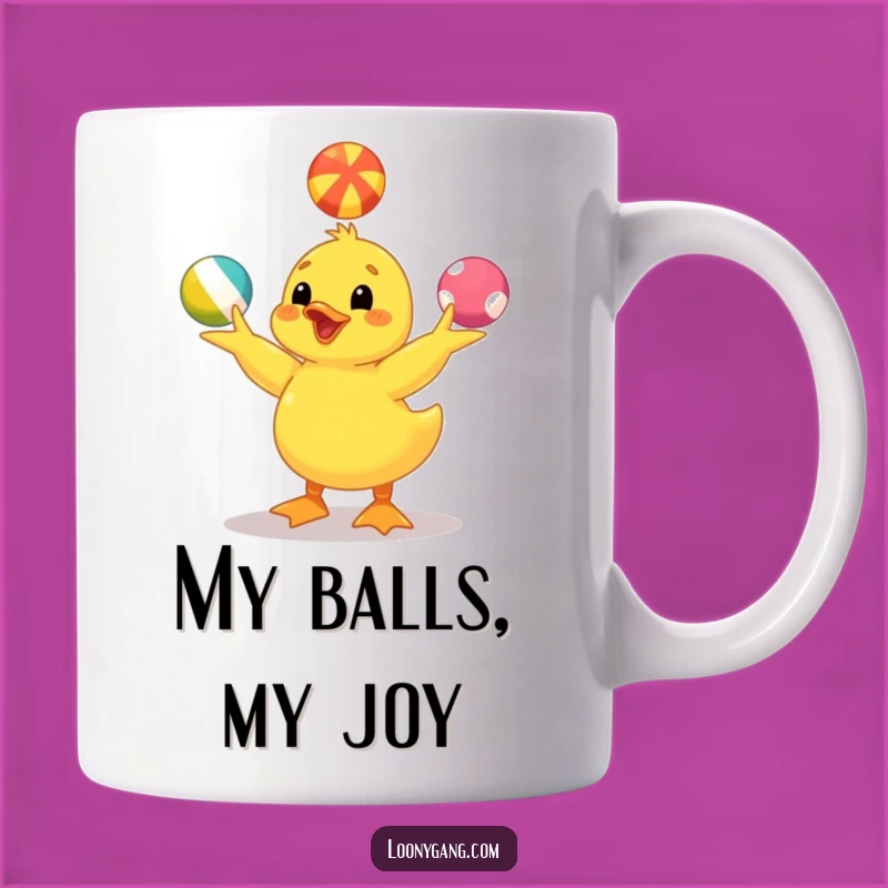 Funny Yellow Duckling Mug: Juggling Joy, The Perfect Comical Gift
