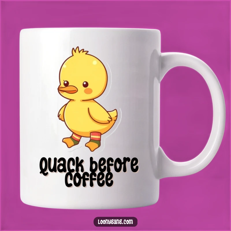 Funny Mismatched Socks Duckling Mug, Bright Yellow Design, Perfect Humorous Gift for Duck Lovers