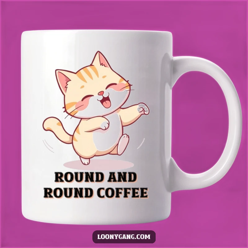 Funny Cat Tail Mug - Dizzy Spin Gift for Cat Lovers, Hilarious Cup
