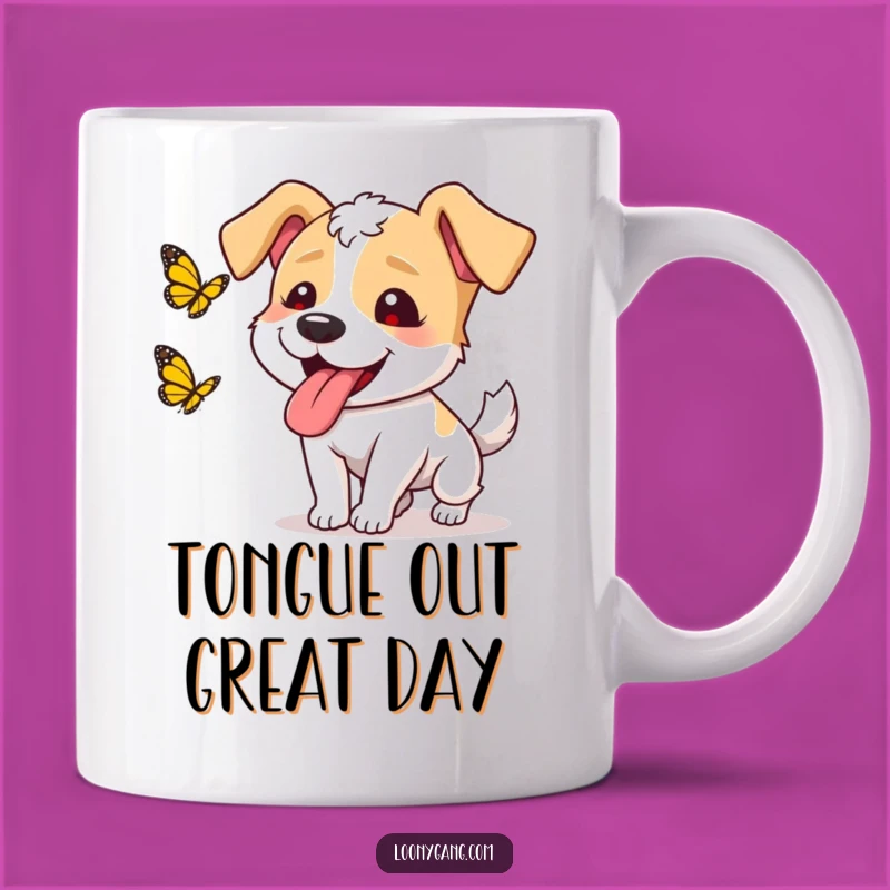 Funny Dog Butterfly Mug - Hilarious Gift for Playful Pup Lovers