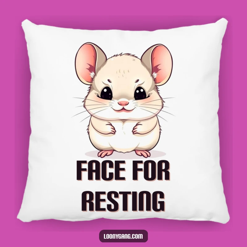 Funny Chinchilla Pillow: Funny Face Accent Pillow, Cozy Comical Gift