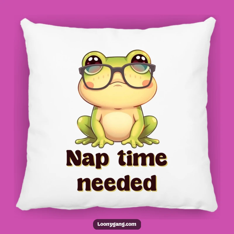 Funny Confused Frog Pillow: Cozy Contemplation, Adorable Funny Gift