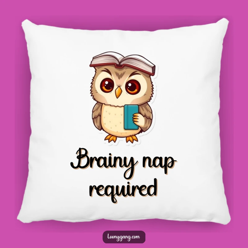 Funny Owl Cub Book Head Pillow - Cozy Bewildered Scholar Cushion