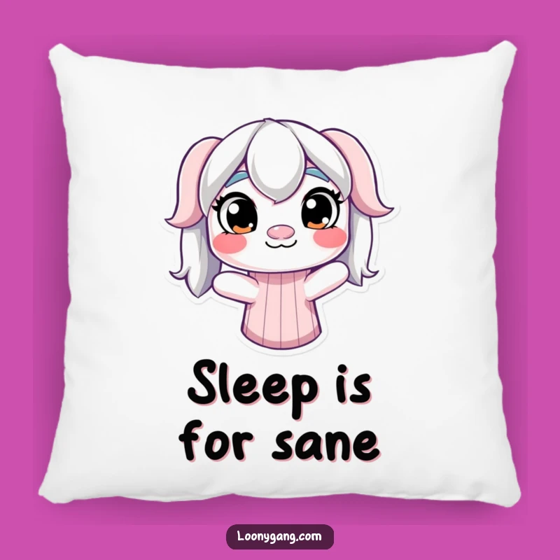 Funny Derpy Sock Puppet Pillow: Cozy Mismatched Eyes Cushion - Adorable Gift