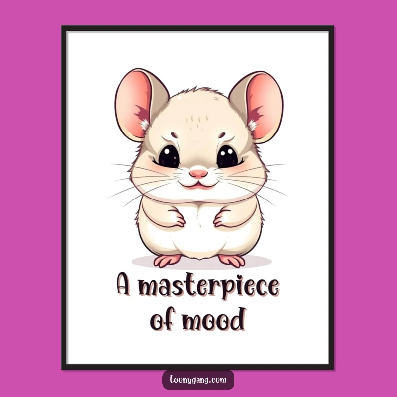Funny Chinchilla Digital Art: Funny Face Printable, Instant Comical Gift