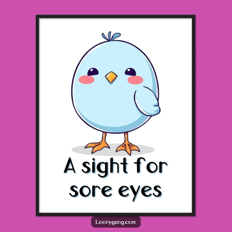 Funny Blue Bird Digital Art: Comical Wobbly Feet Print Is A Hilarious Instant Download