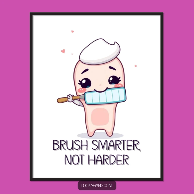 Funny Toothbrush Digital Art: Silly Smile Brushing Air - Instant Humor!