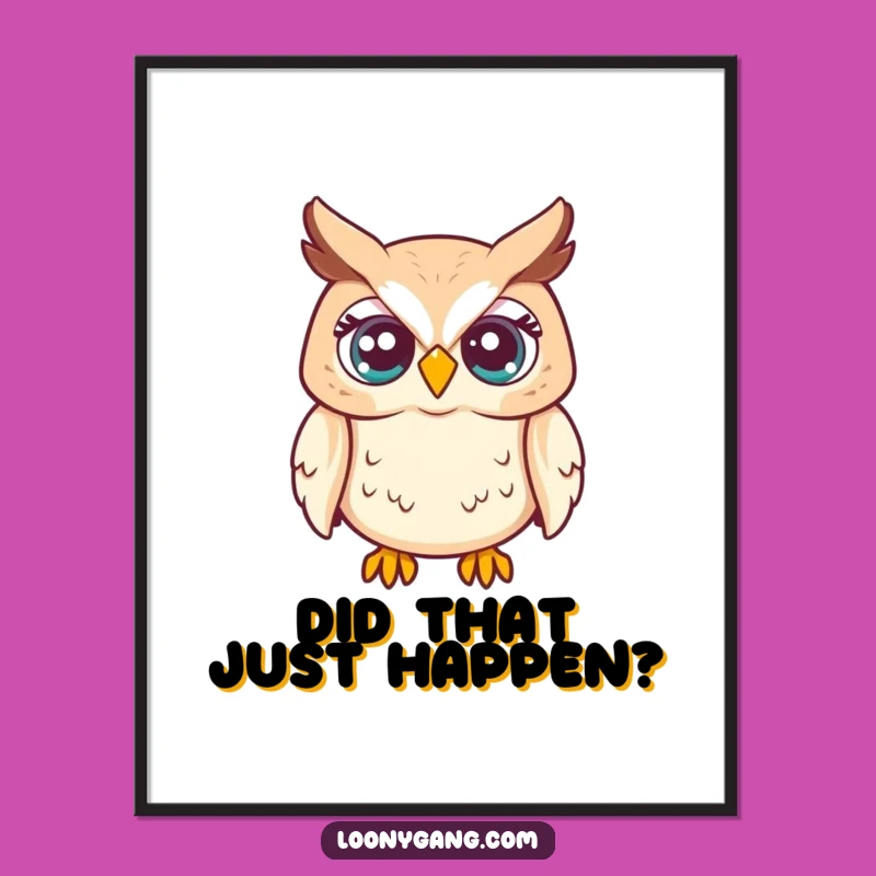 Funny Owl Eyes Digital Print: Instant Surprise Art, Downloadable Funny Gift