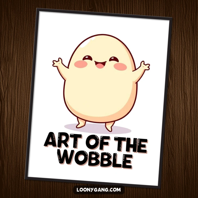 Funny Blob Jig Digital Art Print depicting a delightful, wobbly blob character performing a hilarious jig, ready to bring joy to any frame.
