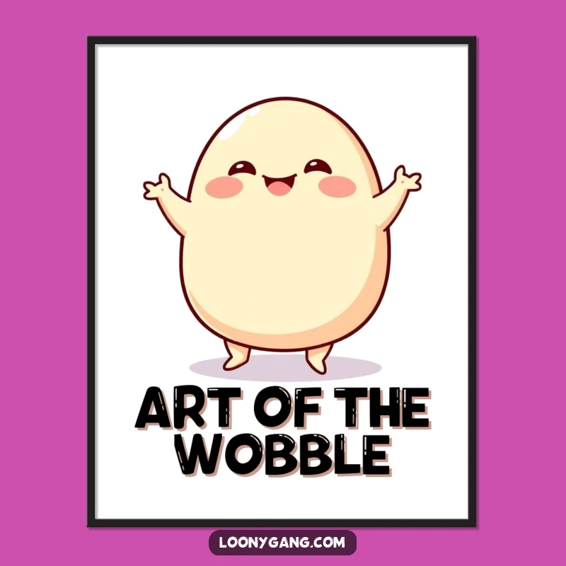 Funny Blob Jig Digital Art: Printable Wobbling Character Decor, Instant Funny Gift