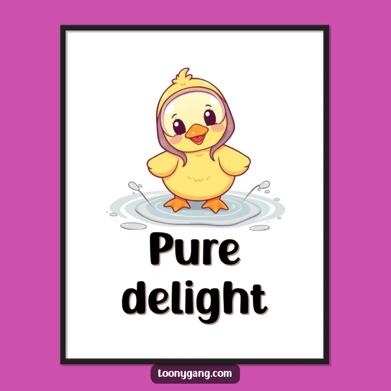 Funny Duckling Digital Print: Instant Download of Cheerful Art, Playful Wall Decor