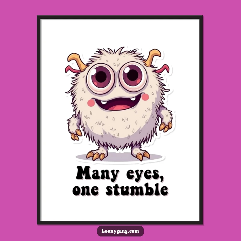 Funny Fuzzy Monster Digital Art: Tripping Eyes - Instant Monster Laughs!