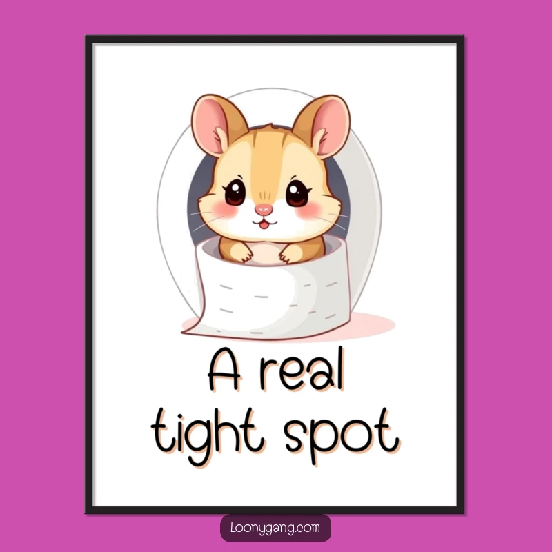 Funny Hamster Toilet Paper Digital Print: Silly Cub Art, A Hilarious Funny Gift