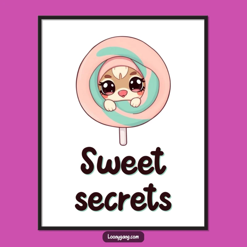 Funny Mischief Creature Digital Art - Twinkling Eyes Peek, Instant Lollipop Fun