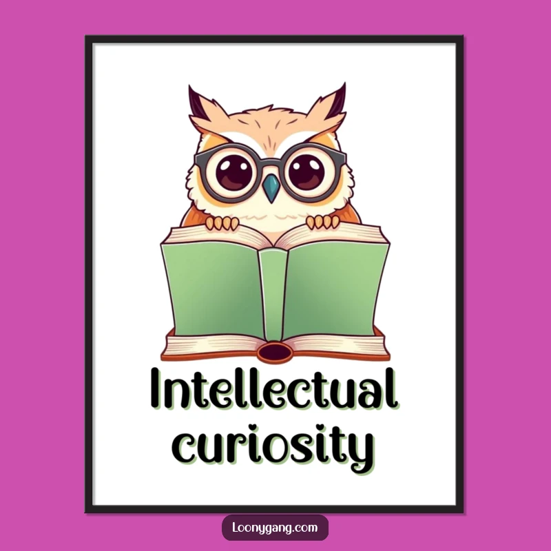 Funny Owl Digital Print: Instant Download of Spectacled Bird Art, Playful Wall Decor