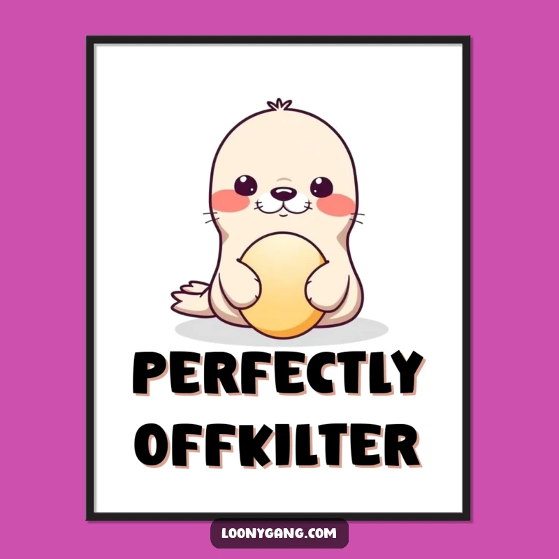 Funny Seal Wobble Digital Art: Hilarious Balancing Act for Instant Decor