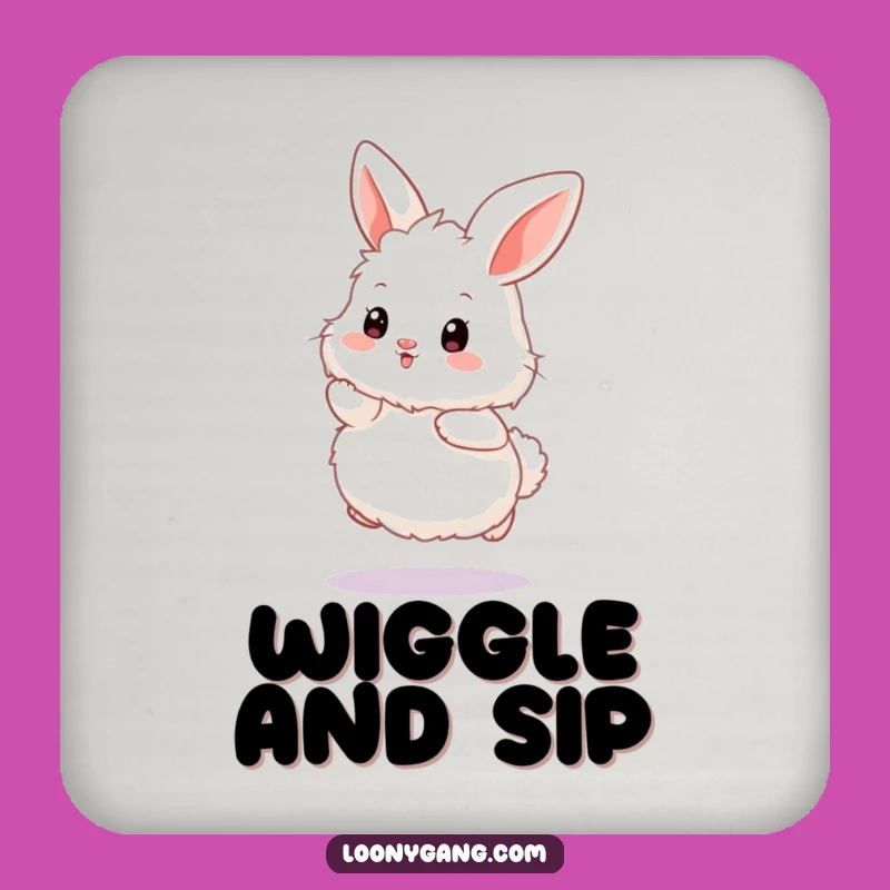 Funny Bunny Wiggle Coaster Set: Adorable Cartoon Rabbit Protection, Essential Funny Gift