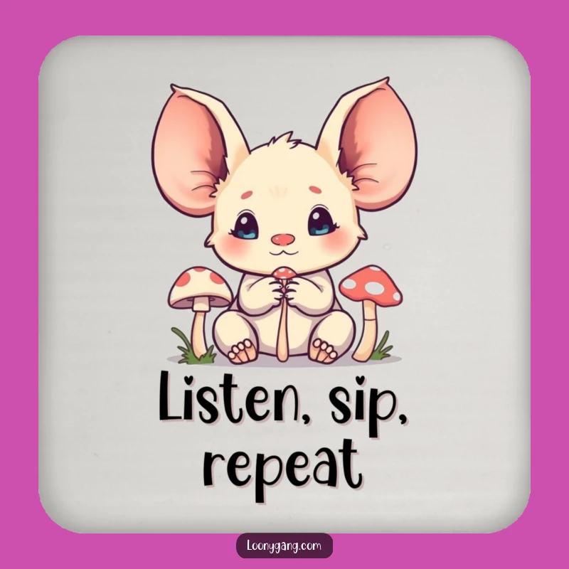 Funny Creature Drink Coaster - Big Ears Listening, Perfect Housewarming Gift