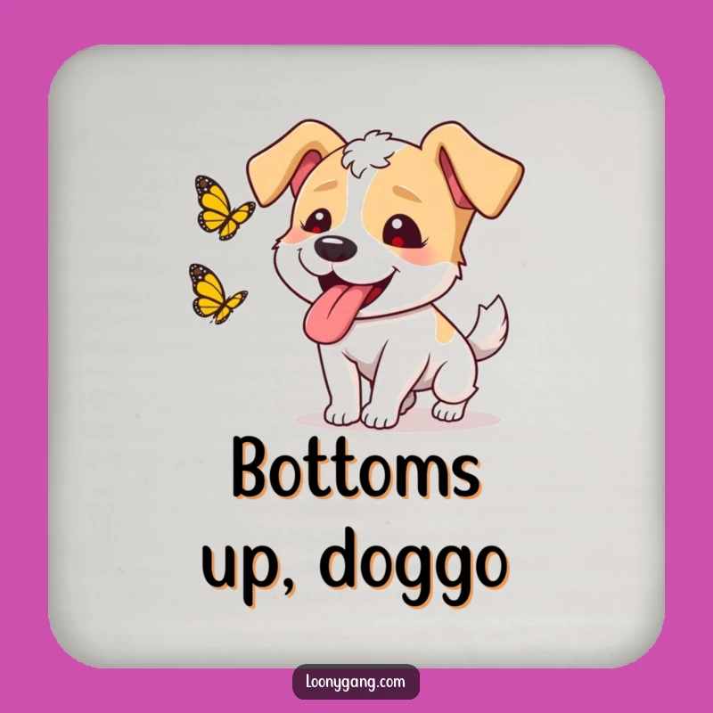 Funny Dog Butterfly Coaster - Hilarious Protection for Your Surfaces