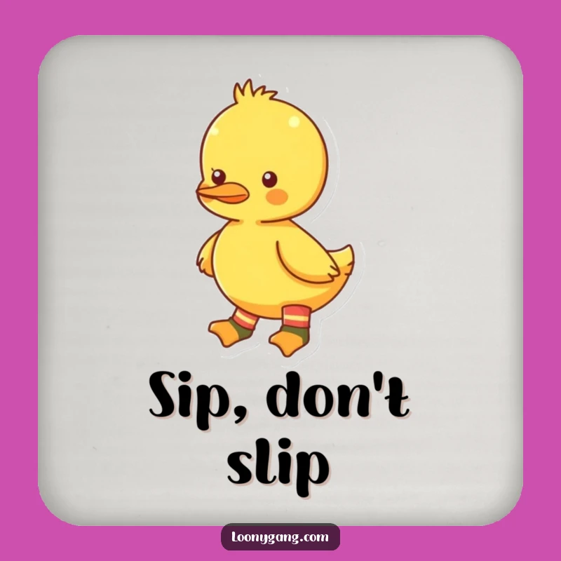 Funny Mismatched Socks Duckling Coaster Set, Bright Yellow Table Protection, Humorous Housewarming Gift