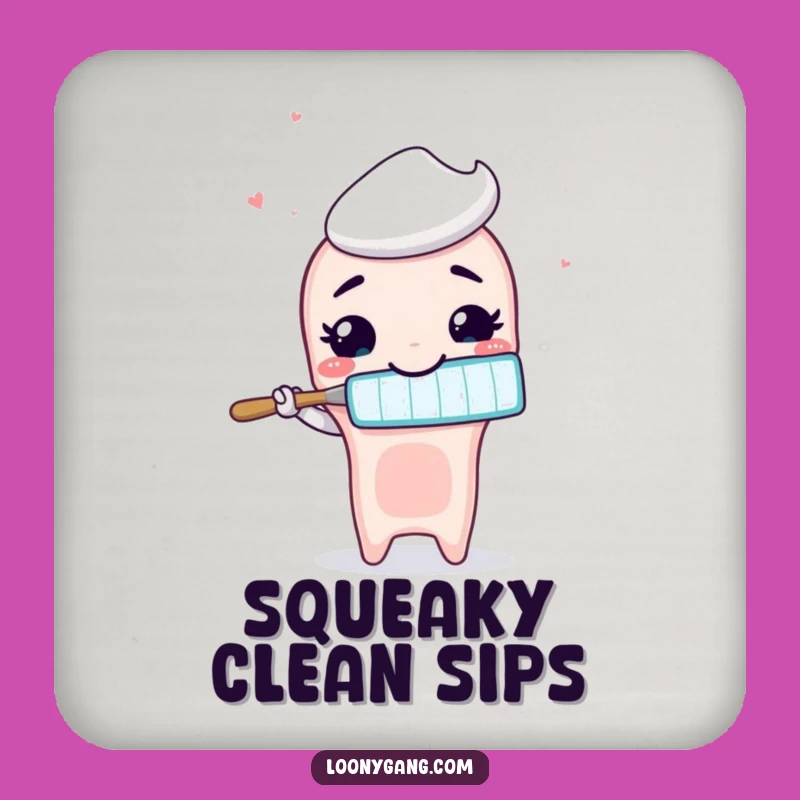 Funny Toothbrush Coaster: Silly Smile Brushing Air - Protect Surfaces with Humor!