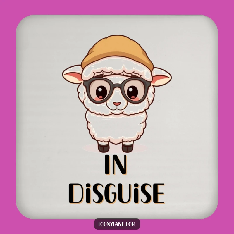 Funny Sheep Disguise Coaster: Table Protection with a Smile, Cute Funny Gift