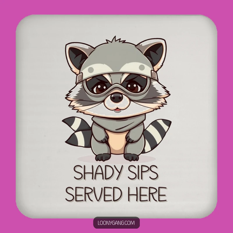 Funny Raccoon Bandit Coaster: Protect Surfaces with Mischievous Flair