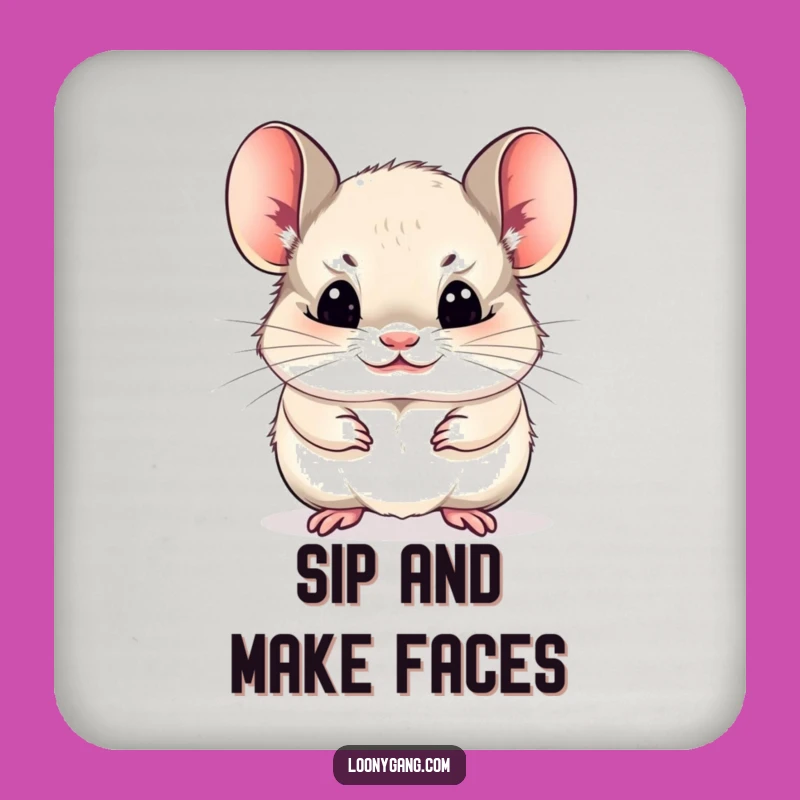 Funny Chinchilla Coasters: Funny Face Drink Coasters, Housewarming Gift