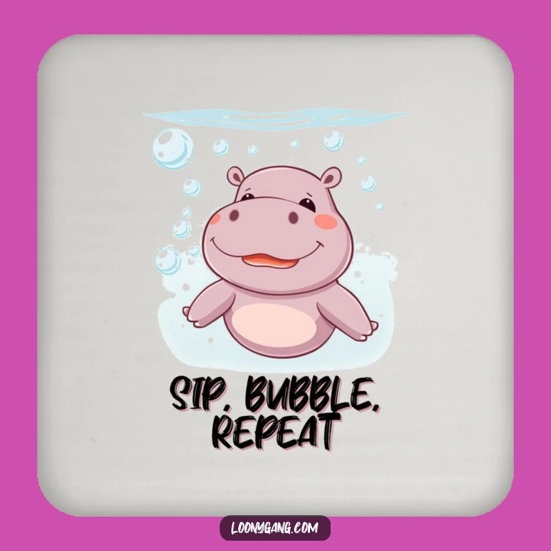 Funny Giggling Hippo Drink Coaster: Protect Surfaces with Laughs, Cute Funny Gift