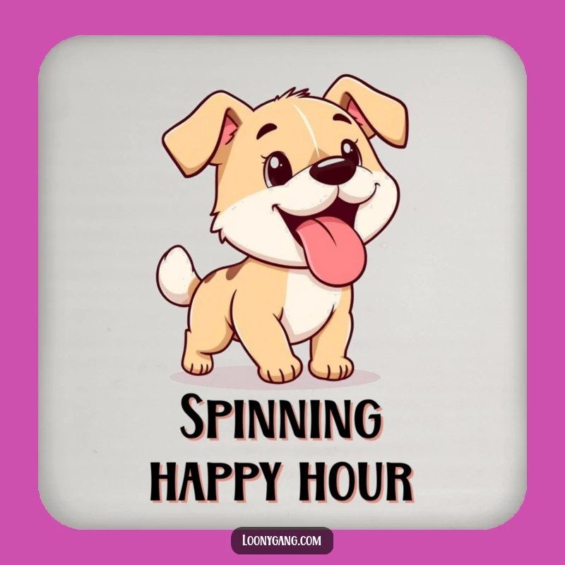 Funny Dog Chasing Tail Drink Coaster: Hilarious Protection for Surfaces