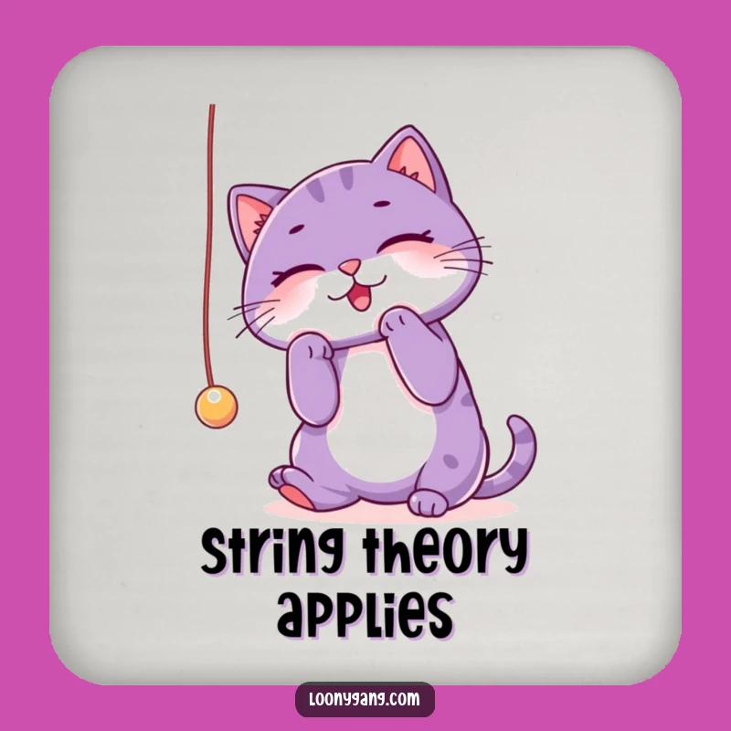 Funny Purple Cat Coaster: Playful Protection, Unique Table Gift