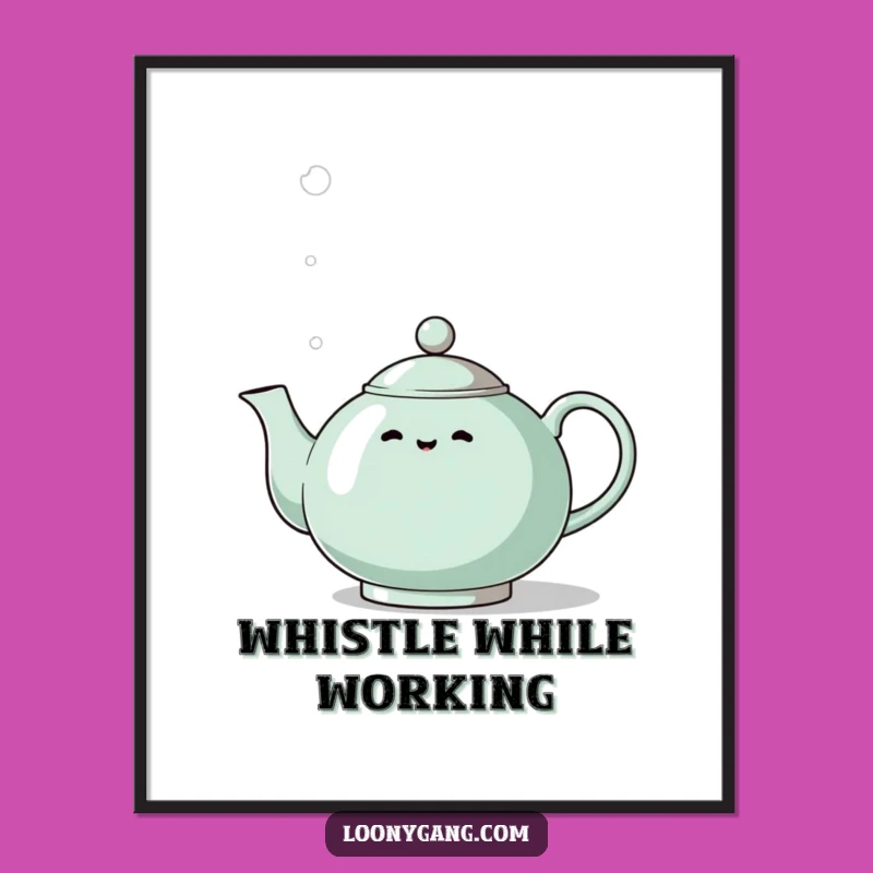 Funny Eccentric Teapot Poster: Dramatic Whistling Art - Whimsical Decor Gift