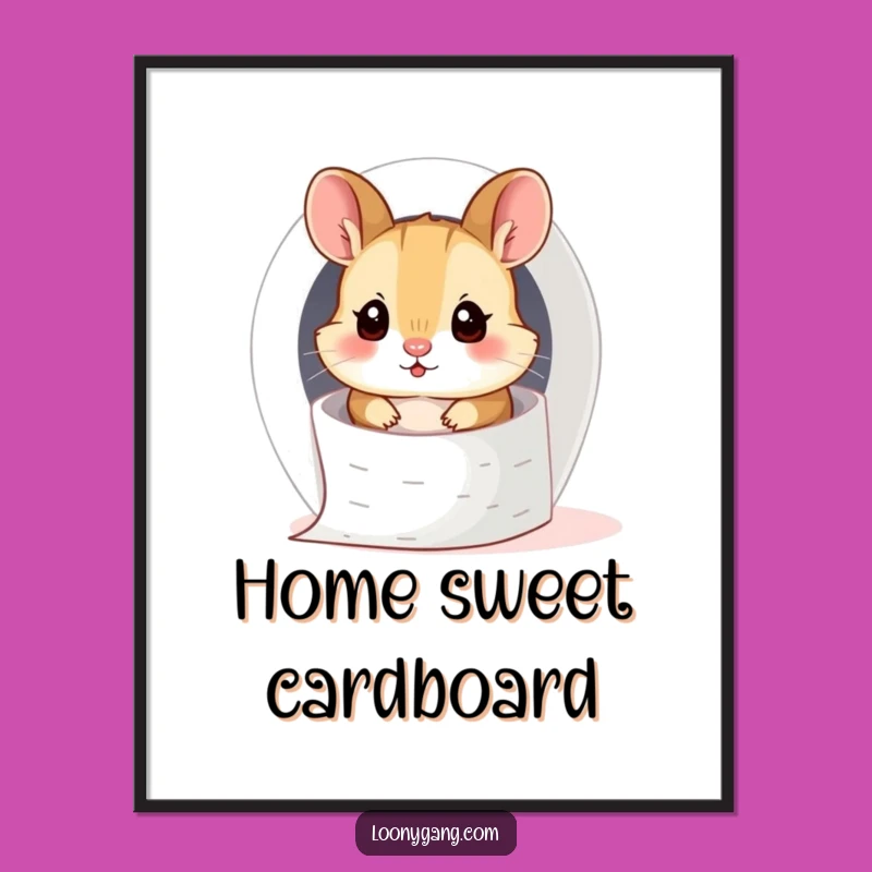 Funny Hamster Toilet Paper Poster: Silly Cub Art For A Humorous Funny Gift