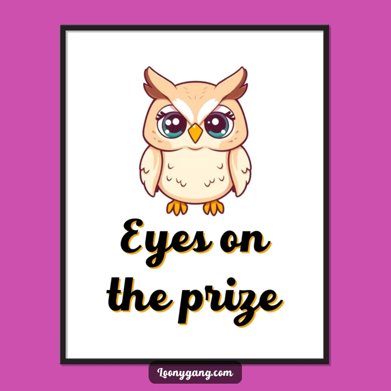 Funny Owl Eyes Poster: Startled Wall Art, Whimsical Funny Gift for Any Room