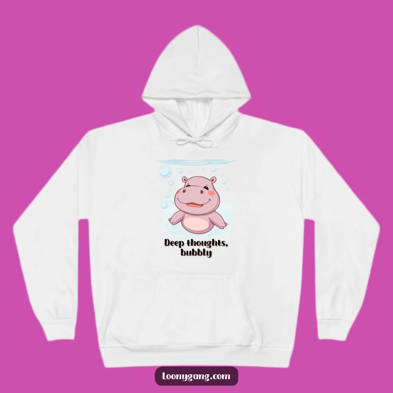 Cozy Funny Giggling Hippo Hoodie: Warm Underwater Giggles, Ideal Funny Gift