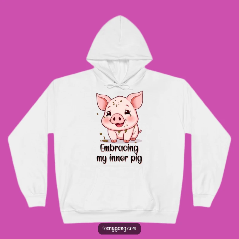 Funny Muddy Piglet Hoodie: Cozy Up with this Hilarious Farm Animal Sweatshirt