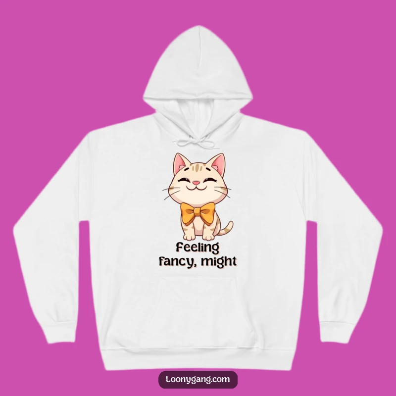 Cozy Funny Cat Bowtie Hoodie - Warm and Hilarious for Cat Fans