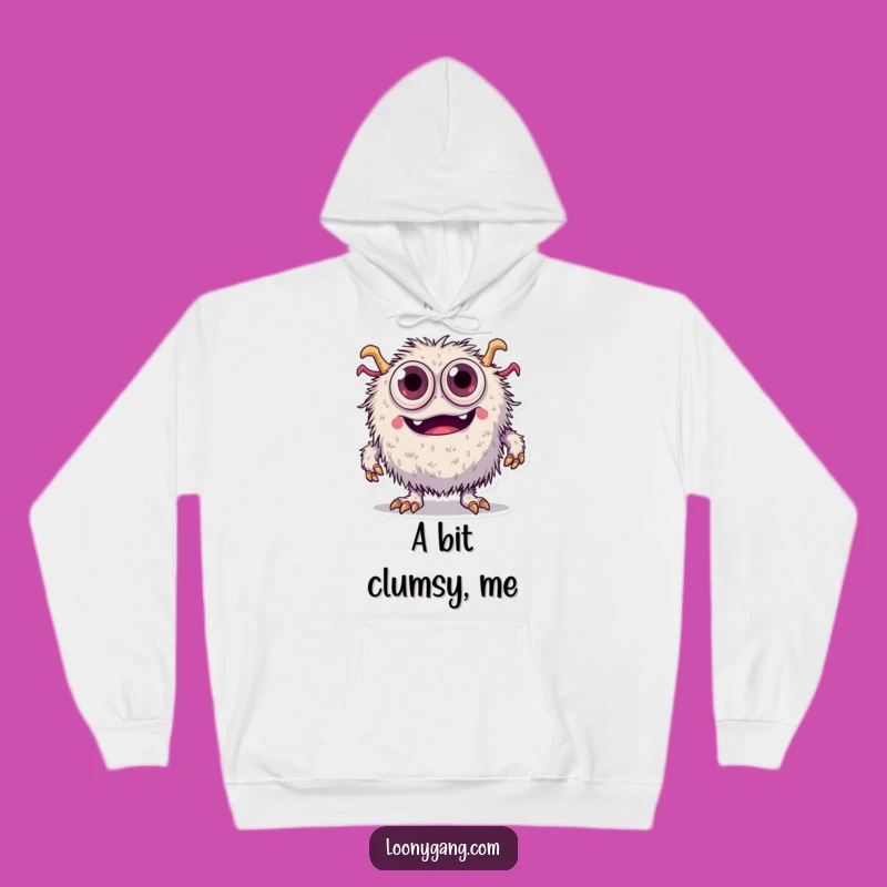 Funny Fuzzy Monster Hoodie: Tripping Eyes - Cozy & Comical!